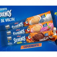 Kellogg's Sucrilhos Biscoito Recheado Chocolate / Morango / Leite
