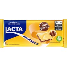 Lacta Barra de Chocolate Ouro Branco Recheada 98 gramas